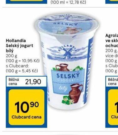 Tesco Hollandia selský jogurt bílý nabídka