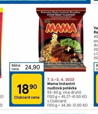 Tesco Mama instantní nudlová polévka nabídka
