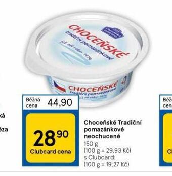 Tesco Choceňské tradiční pomazánkové neochucené nabídka