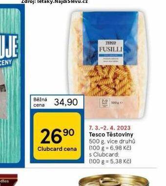 Tesco Tesco těstoviny nabídka