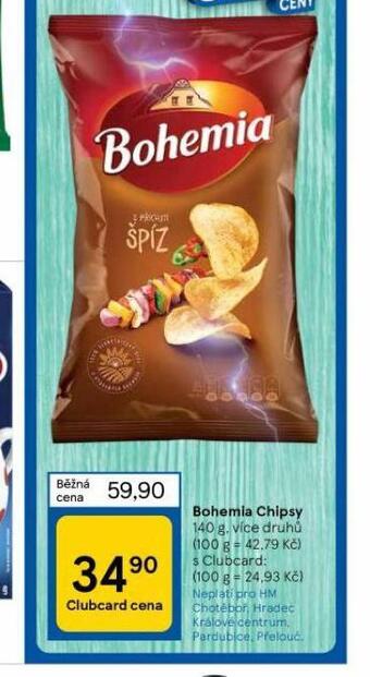 Tesco Bohemia chips nabídka