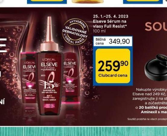 Tesco Loreal elseve eérum na vlasy full resist nabídka