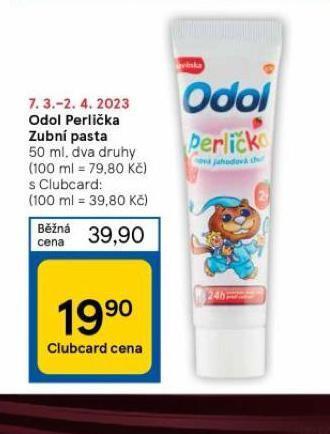Tesco Odol perlička zubní pasta nabídka