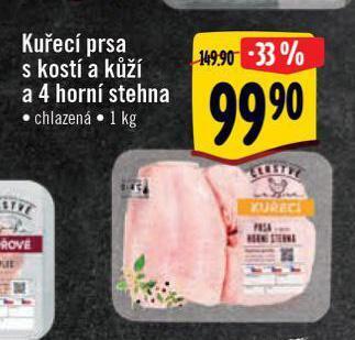 Albert Kuřecí prsa s kostí a kůží a 4 horní stehna nabídka