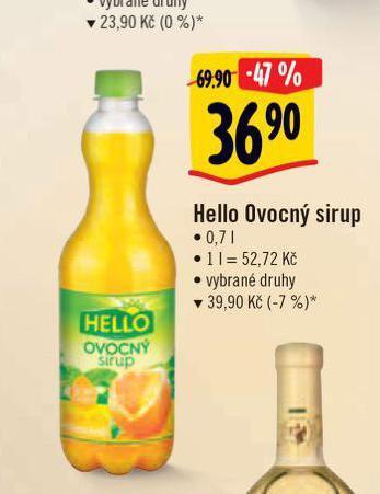 Albert Hell ovocný sirup nabídka