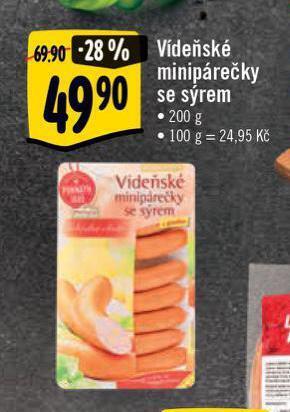 Albert Vídeňské minipárečky se sýrem nabídka