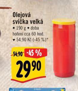 Albert Olejová svíčka nabídka