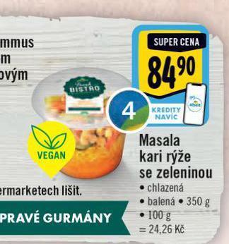 Albert Masala kari rýže se zeleninou nabídka