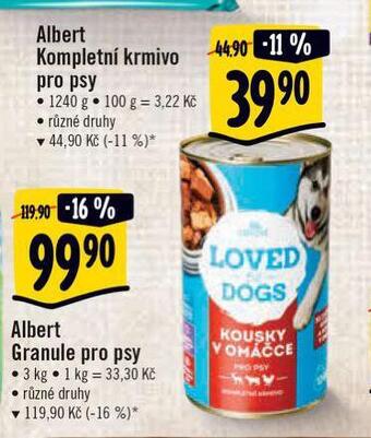 Albert Kompletní krmivo pro psy nabídka