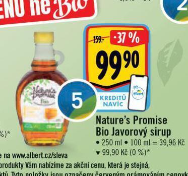 Albert Bio javorový sirup nabídka