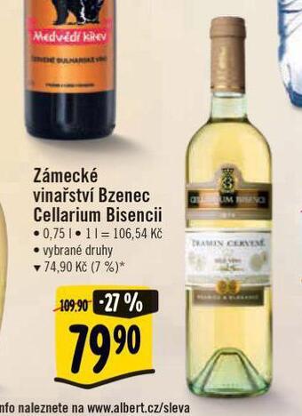 Albert Zámecké vinařství bzenec nabídka
