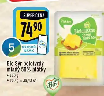 Albert Bio sýr polotvrdý mladý 50% plátky 190 g nabídka