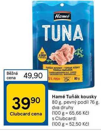 Tesco Hamé tuňák kousky 80 g nabídka