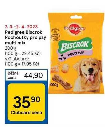 Tesco Pedigree biscrok pochoutky pro psy multi mix 200 g nabídka