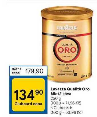 Tesco Lavazza qualità oro mletá káva 250 g nabídka