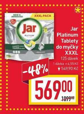 Billa Jar platinum tablety do myčky xxxl 125 dávek nabídka