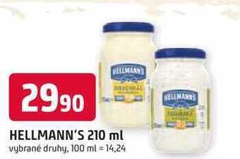 Trefa Hellmann's majonéza 210ml, vybrané druhy nabídka