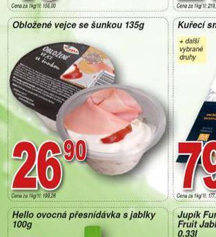 Hruška Obložené vejce se šunkou nabídka