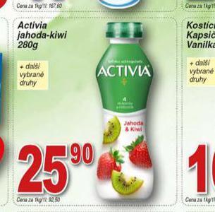 Hruška Activia jahoda-kiwi nabídka