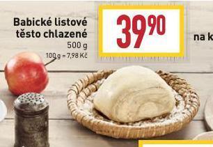 Billa Babické listové těsto nabídka