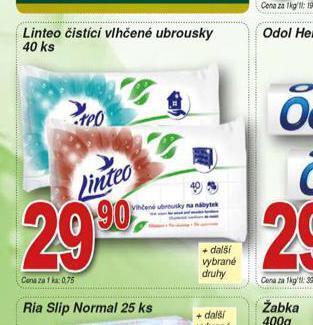 Hruška Linteo čistící vlhčené ubrousky nabídka