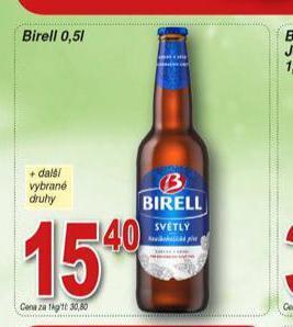 Hruška Pivo birell nealko nabídka