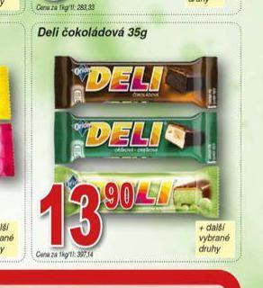 Hruška Deli čokoládová nabídka