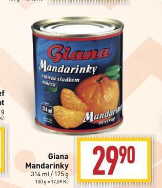 Billa Giana mandarinky nabídka