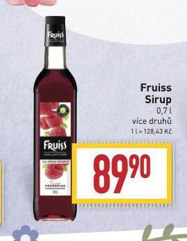 Billa Fruiss sirup nabídka