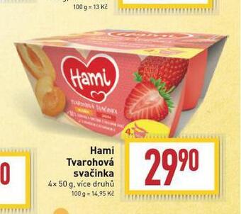 Billa Hami tvarohová svačinka nabídka