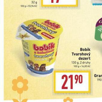 Billa Bobík tvarohový dezert nabídka