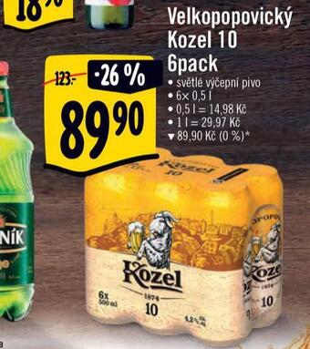 Albert Pivo velkopopovický kozel 10 nabídka