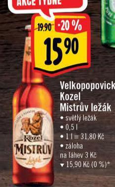 Albert Velkopopovický kozel mistrův ležák nabídka