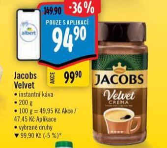 Albert Jacobs velvet instantní káva nabídka