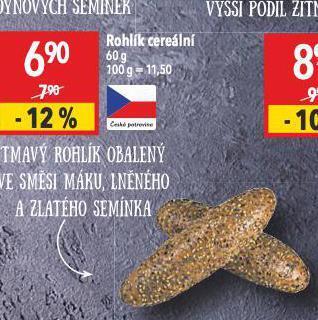 Globus Rohlík cereální nabídka