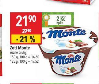 Globus Zott monte nabídka