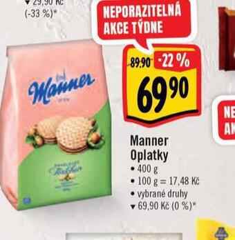 Albert Manner oplatky nabídka