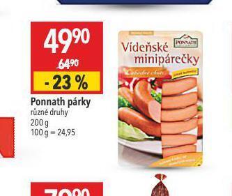 Globus Ponnath párky nabídka