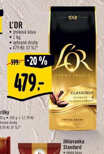 Albert L´or zrnková káva nabídka