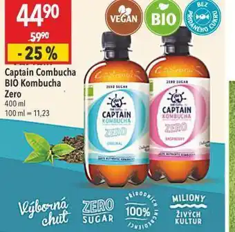 Globus Captain combucha bio kombucha zero nabídka
