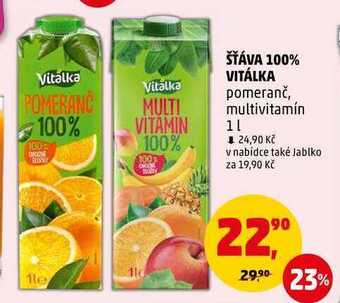 Penny Market Šťáva 100% vitálka, 1 l nabídka