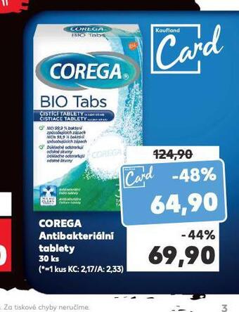 Kaufland Corega antibakteriální tablety nabídka