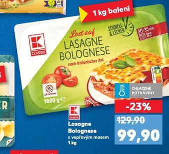 Kaufland Lasagne bolognese s vepřovým masem nabídka