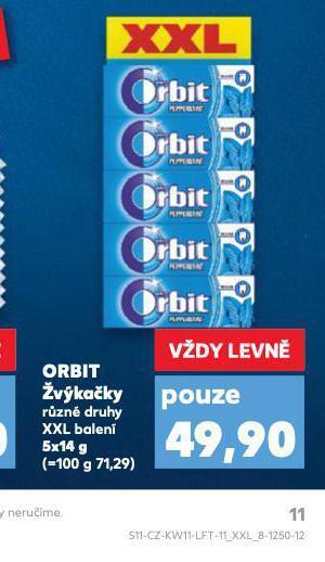 Kaufland Orbit žvýkačky nabídka