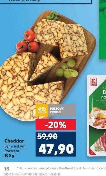 Kaufland Cheddar sýr s irským portrem nabídka