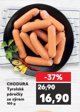 Kaufland Chodura tyrolské párečky se sýrem nabídka