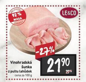 Billa Vinohradská šunka nabídka