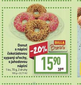 Billa Donut s náplní nabídka