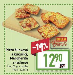 Billa Pizza šunková s kukuřicí nabídka