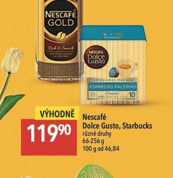 Globus Nescafé dolce gusto, starbucks nabídka